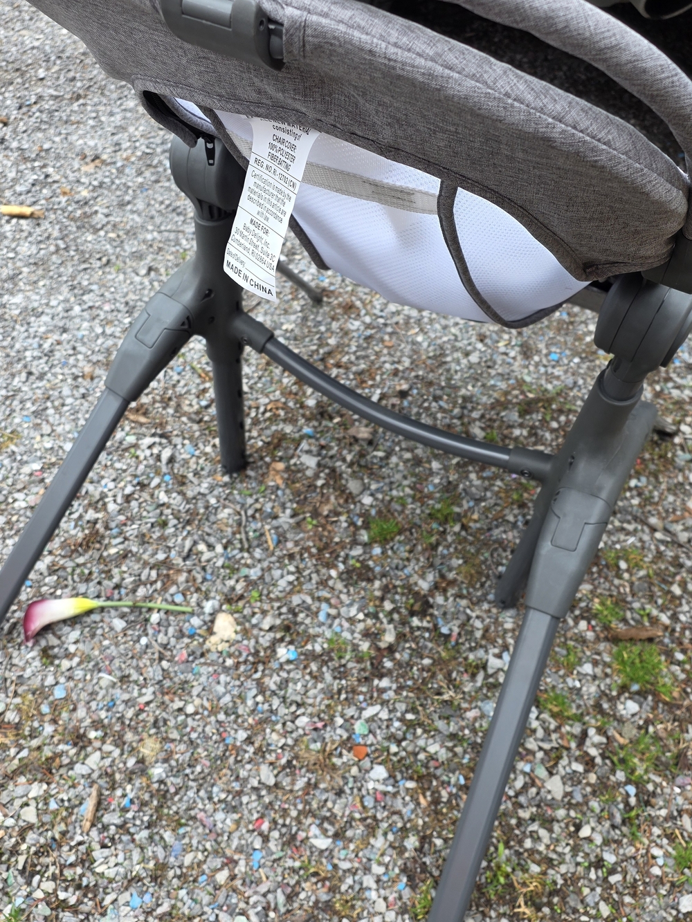 Gray Baby High Chair with White Seat Panel